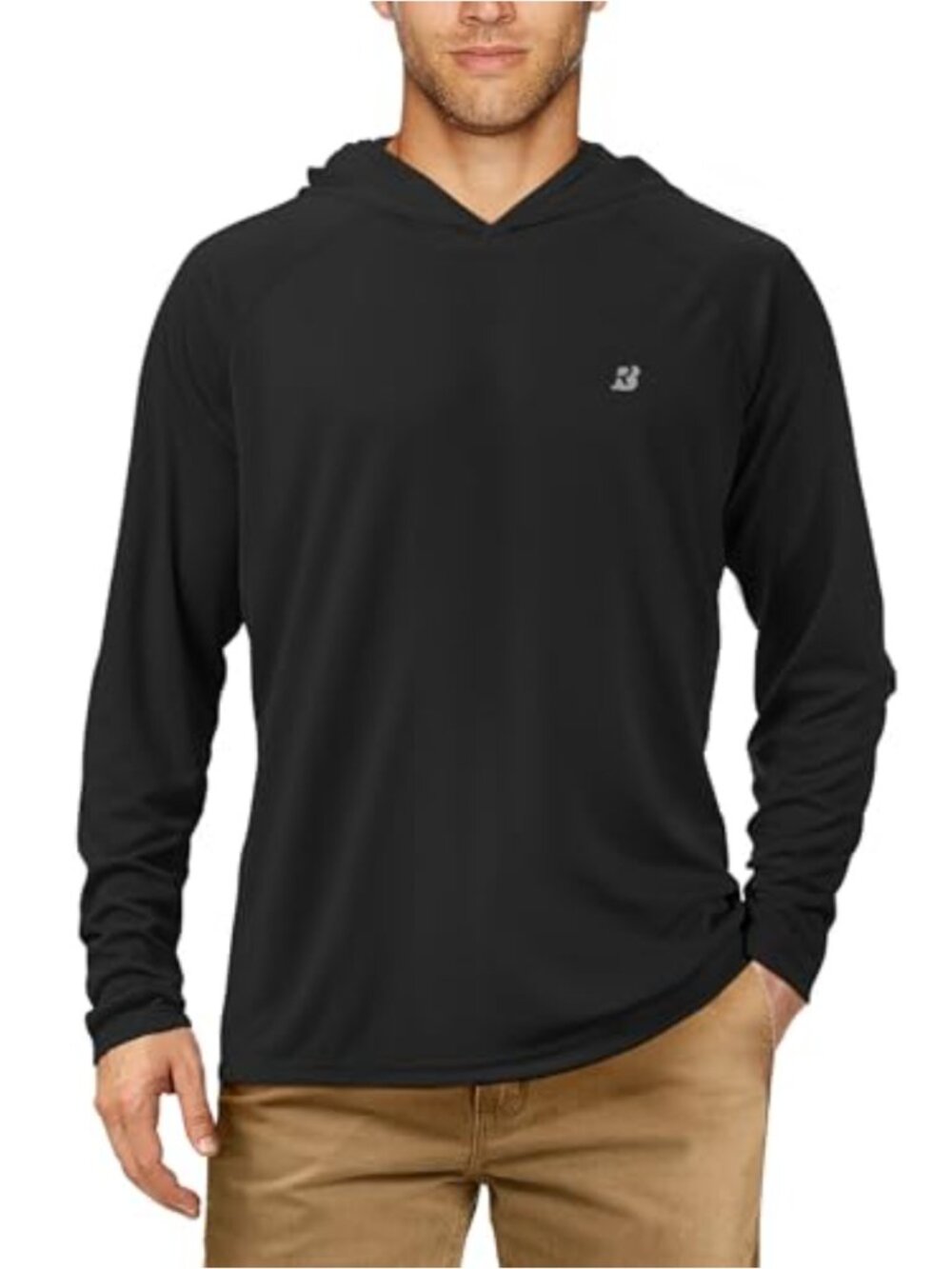 Men's UPF 50+ Quick Dry Long Sleeve Fishing Hoodie Rash Guard Swim Shirt